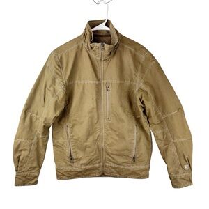 Kuhl Mens Tan Burr Military Field Jacket with Stand-Up Collar